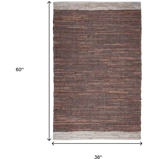 Tan and Beige Patchwork Hand Woven Area Rug Photo 3
