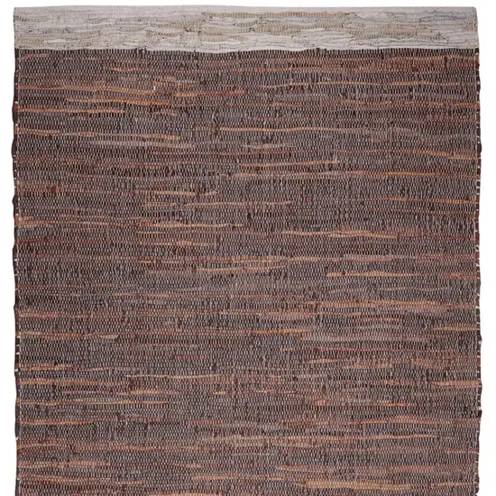 Tan and Beige Patchwork Hand Woven Area Rug Photo 4