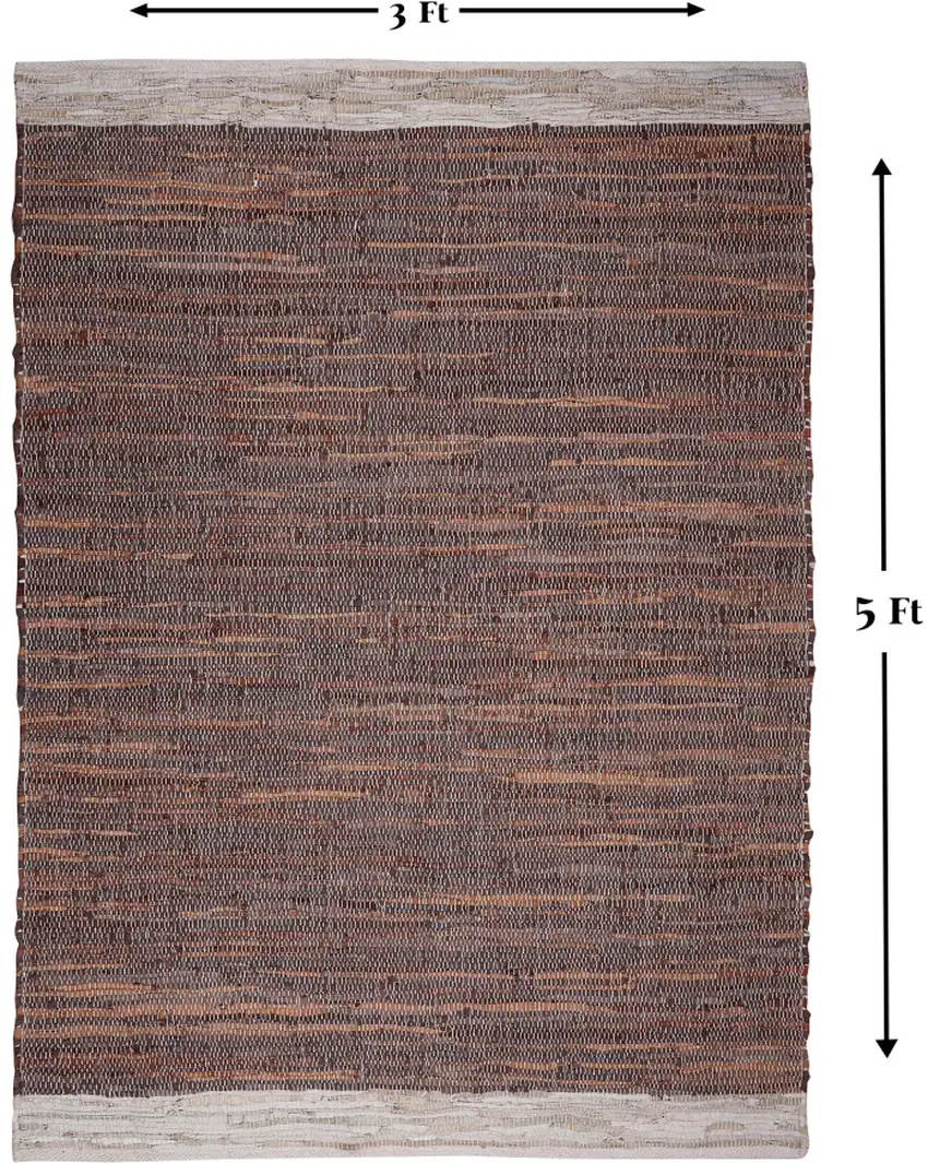 Tan and Beige Patchwork Hand Woven Area Rug Photo 7