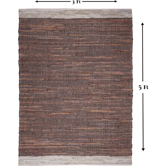 Tan and Beige Patchwork Hand Woven Area Rug Photo 7