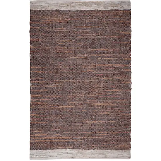 Tan and Beige Patchwork Hand Woven Area Rug Photo 2