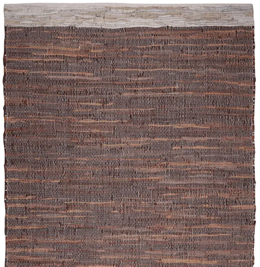 Tan and Beige Patchwork Hand Woven Area Rug Photo 4