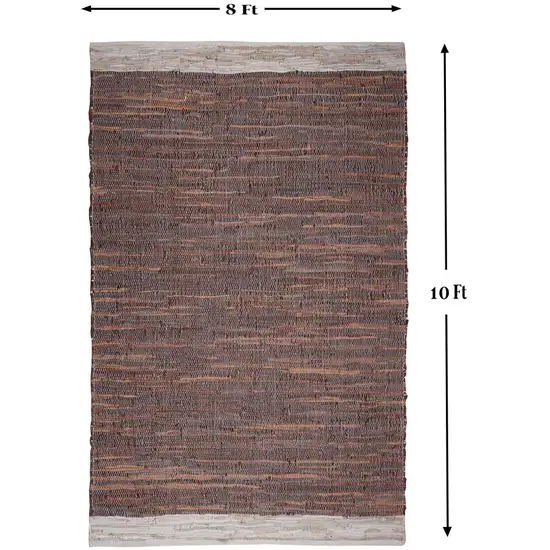 Tan and Beige Patchwork Hand Woven Area Rug Photo 8