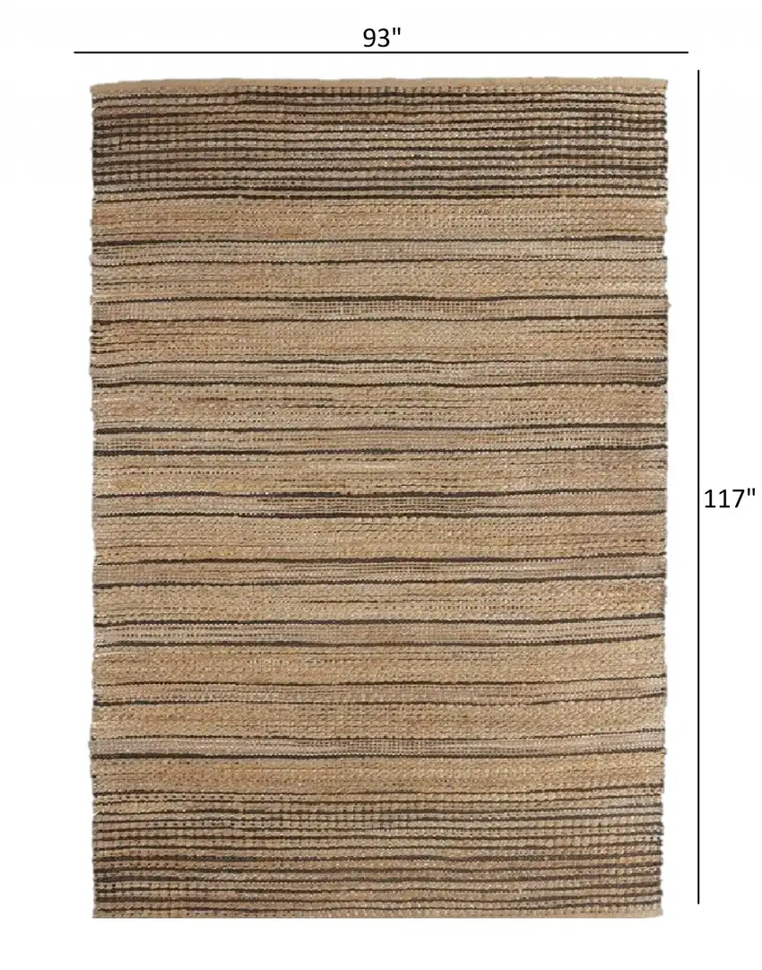 Tan and Black Eclectic Striped Area Rug Photo 7