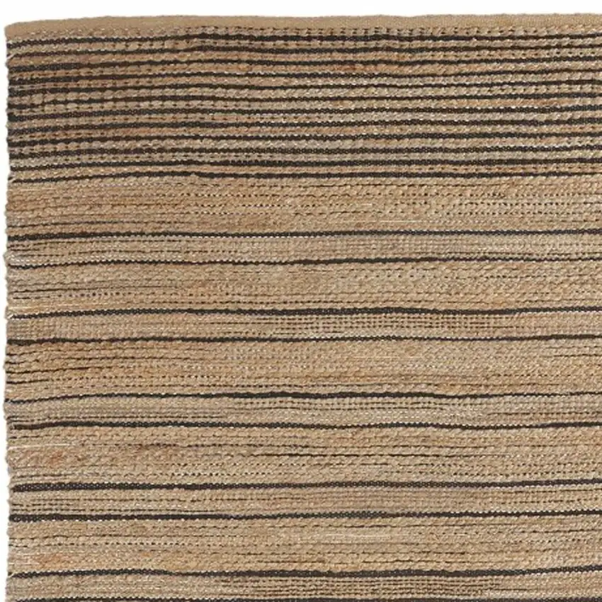 Tan And Black Jute Flatweave Handmade Area Rug Photo 3