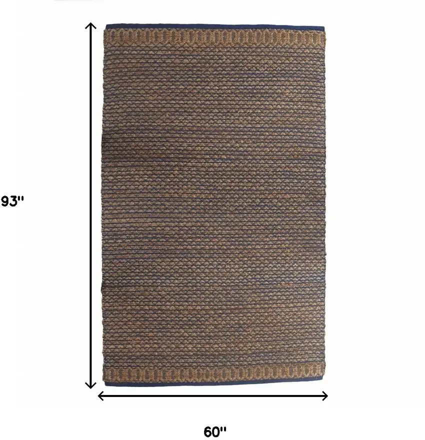 Tan and Blue Detailed Lattice Area Rug Photo 9
