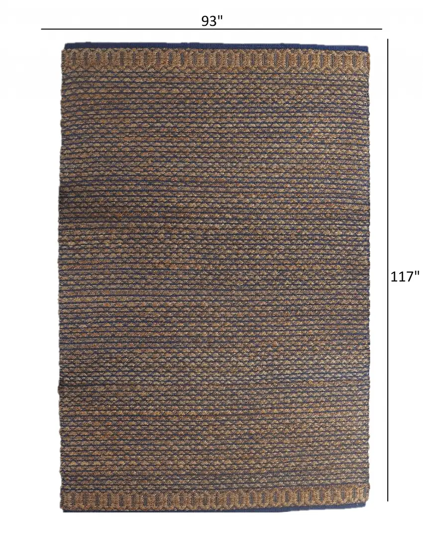 Tan and Blue Detailed Lattice Area Rug Photo 7