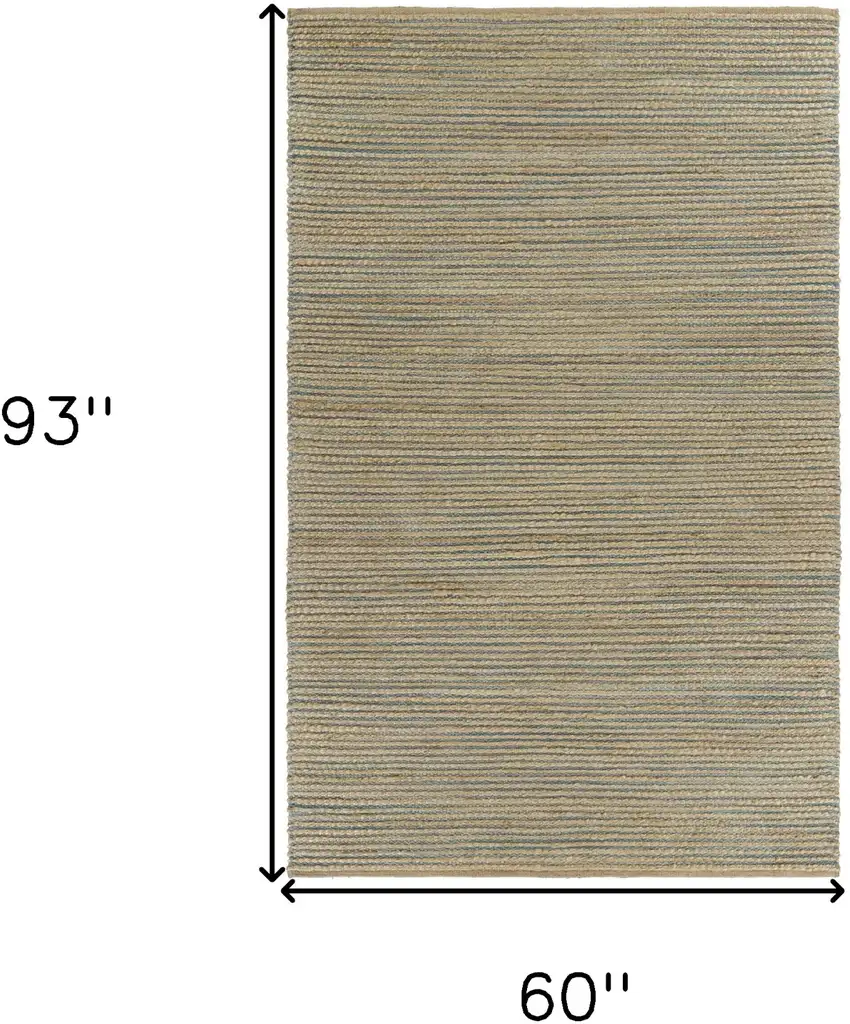 Tan and Blue Undertone Striated Area Rug Photo 9