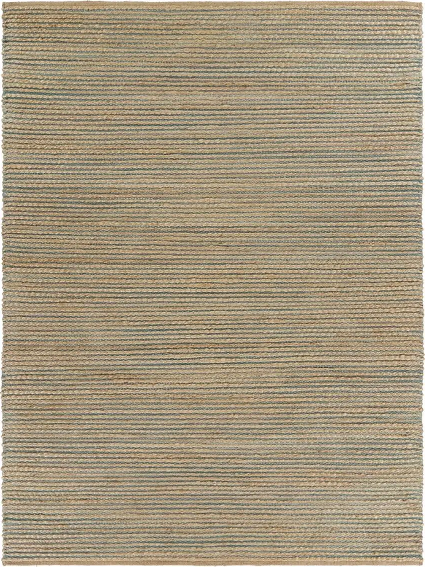 Tan and Blue Undertone Striated Area Rug Photo 3