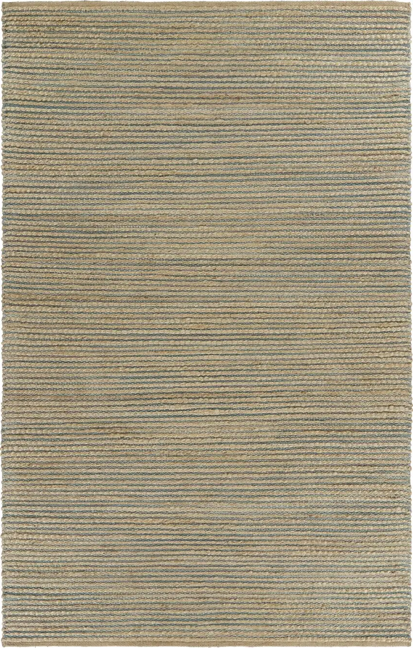 Tan and Blue Undertone Striated Area Rug Photo 2