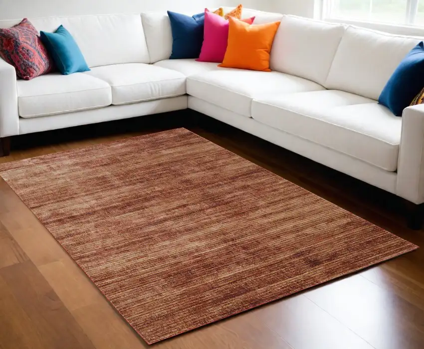 Tan and Brown Power Loom Area Rug Photo 1