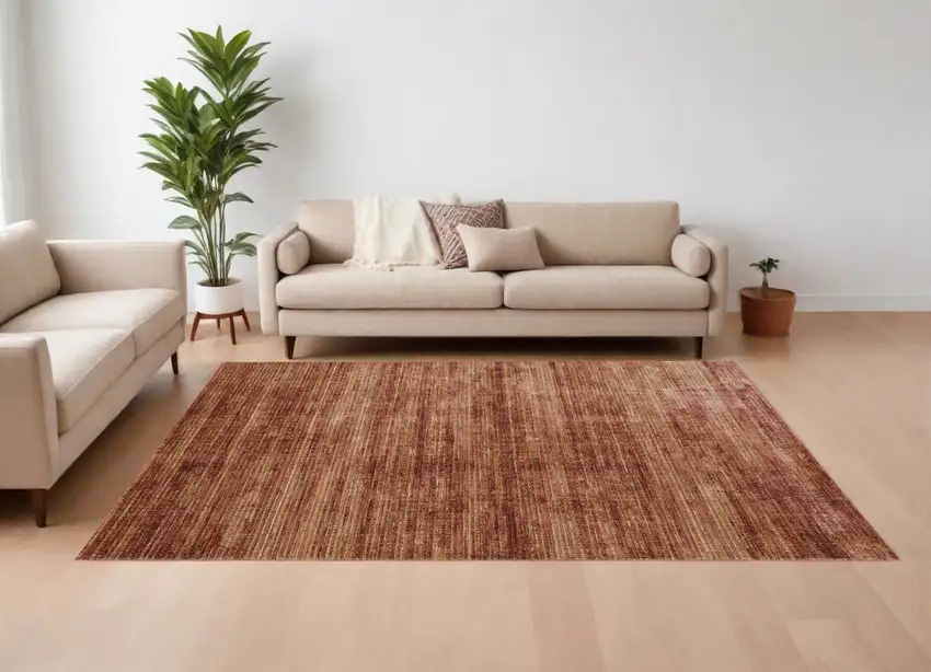 Tan and Brown Power Loom Area Rug Photo 1