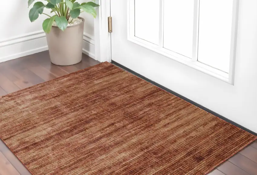 Tan and Brown Power Loom Area Rug Photo 1