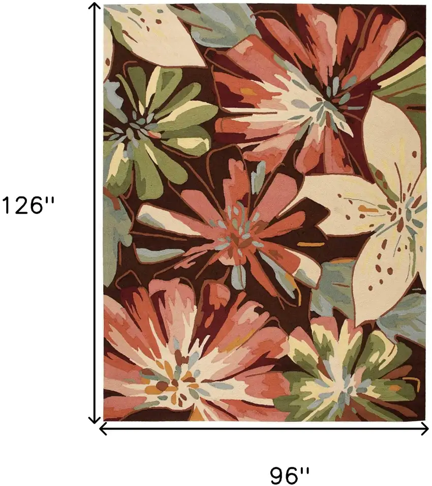 Tan and Dark Brown Botanical Leaves Hand Carved Handmade Area Rug Photo 3