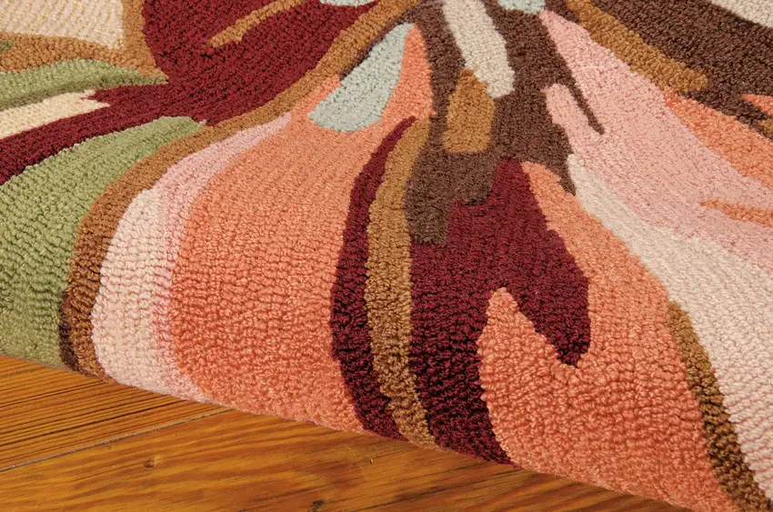 Tan and Dark Brown Floral Hand Carved Handmade Area Rug Photo 6