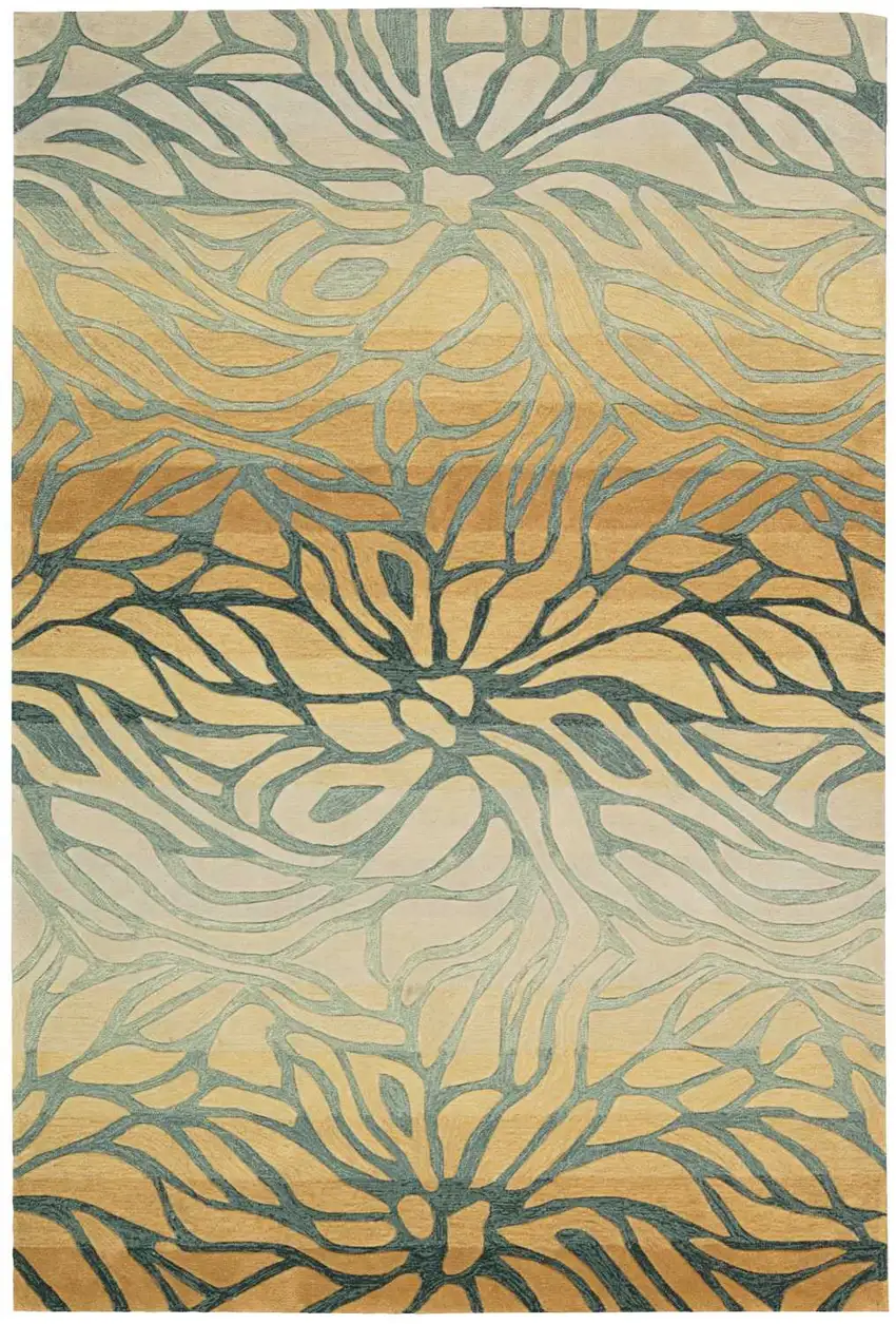 Tan and Gray Abstract Area Rug Photo 1