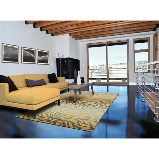 Tan and Gray Abstract Area Rug Photo 5