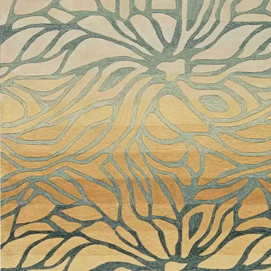 Tan and Gray Abstract Area Rug Photo 3