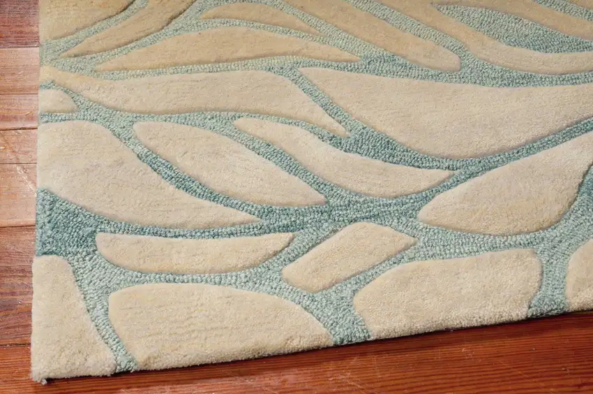 Tan and Gray Abstract Area Rug Photo 5