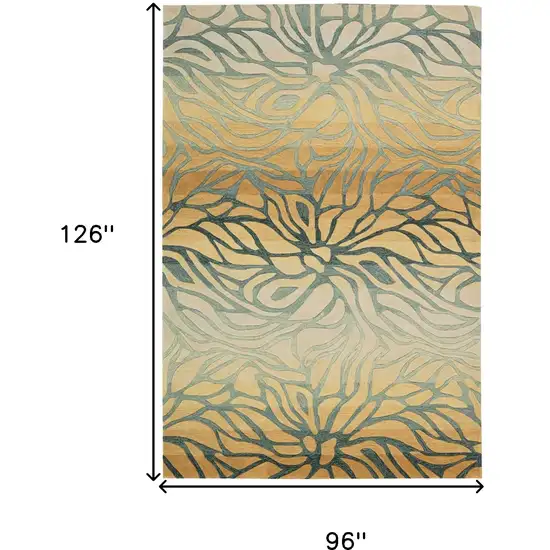 Tan and Gray Abstract Area Rug Photo 8