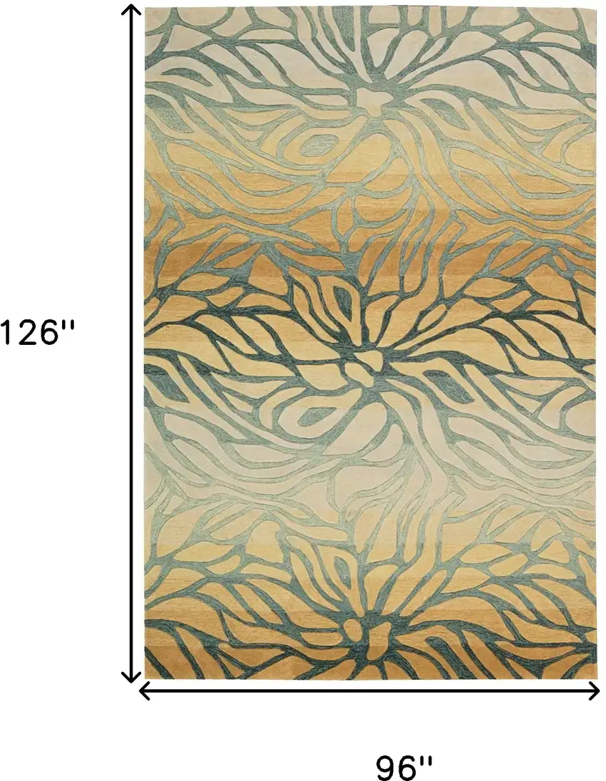Tan and Gray Abstract Area Rug Photo 8