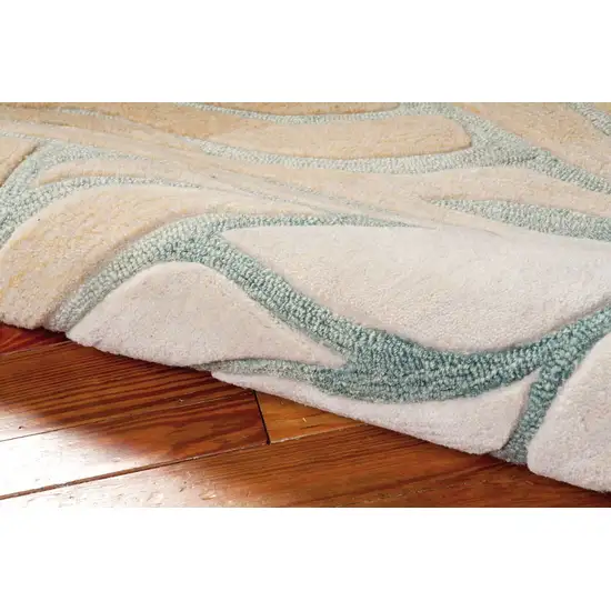 Tan and Gray Abstract Area Rug Photo 8