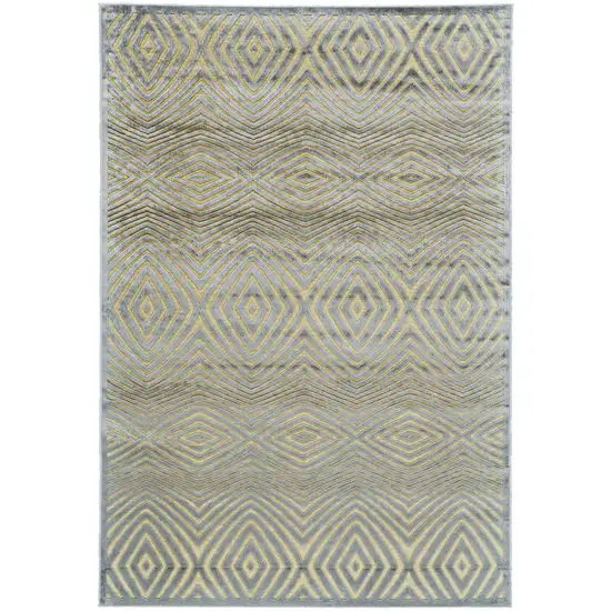 Tan and Gray Abstract Power Loom Area Rug Photo 4