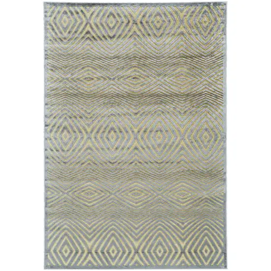 Tan and Gray Abstract Power Loom Area Rug Photo 2