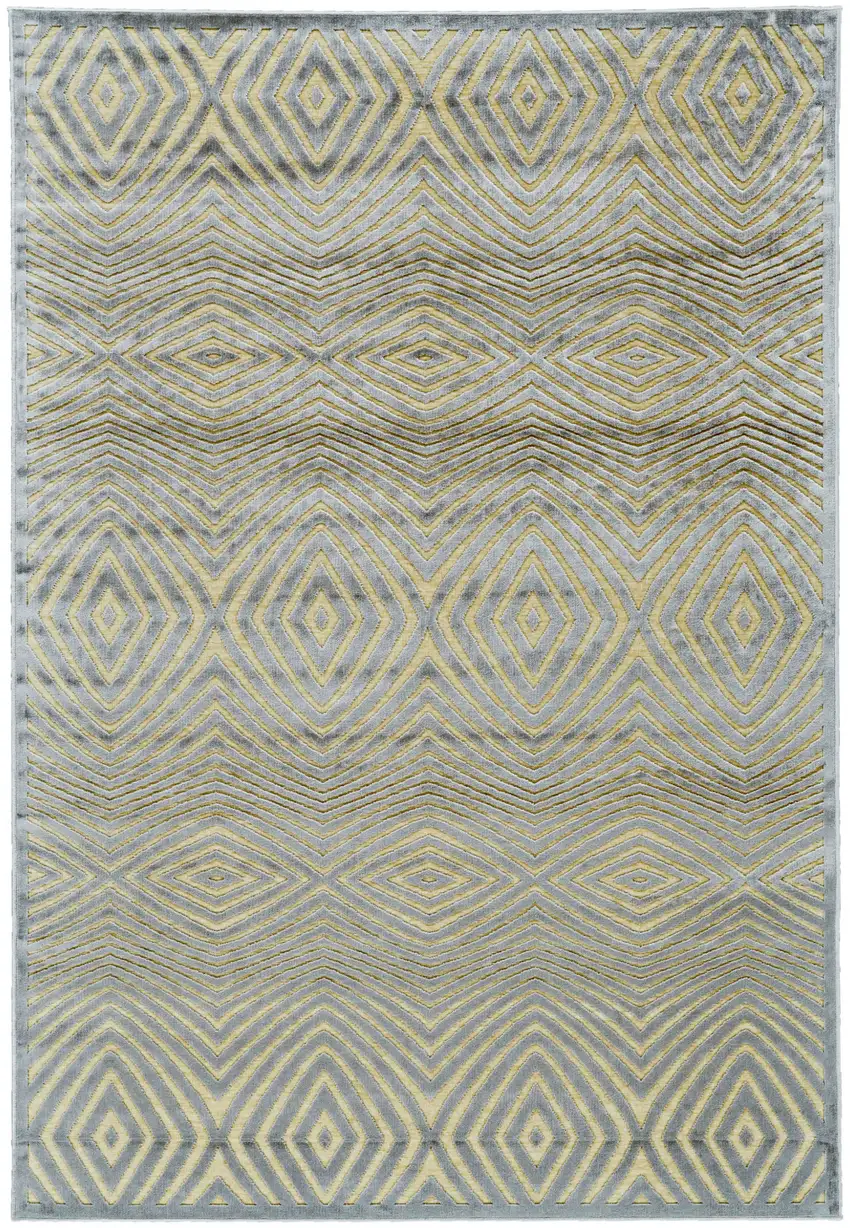 Tan and Gray Abstract Power Loom Area Rug Photo 2