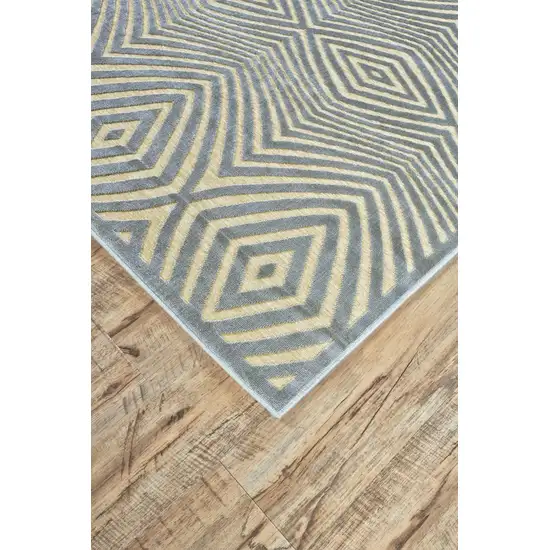 Tan and Gray Abstract Power Loom Area Rug Photo 5