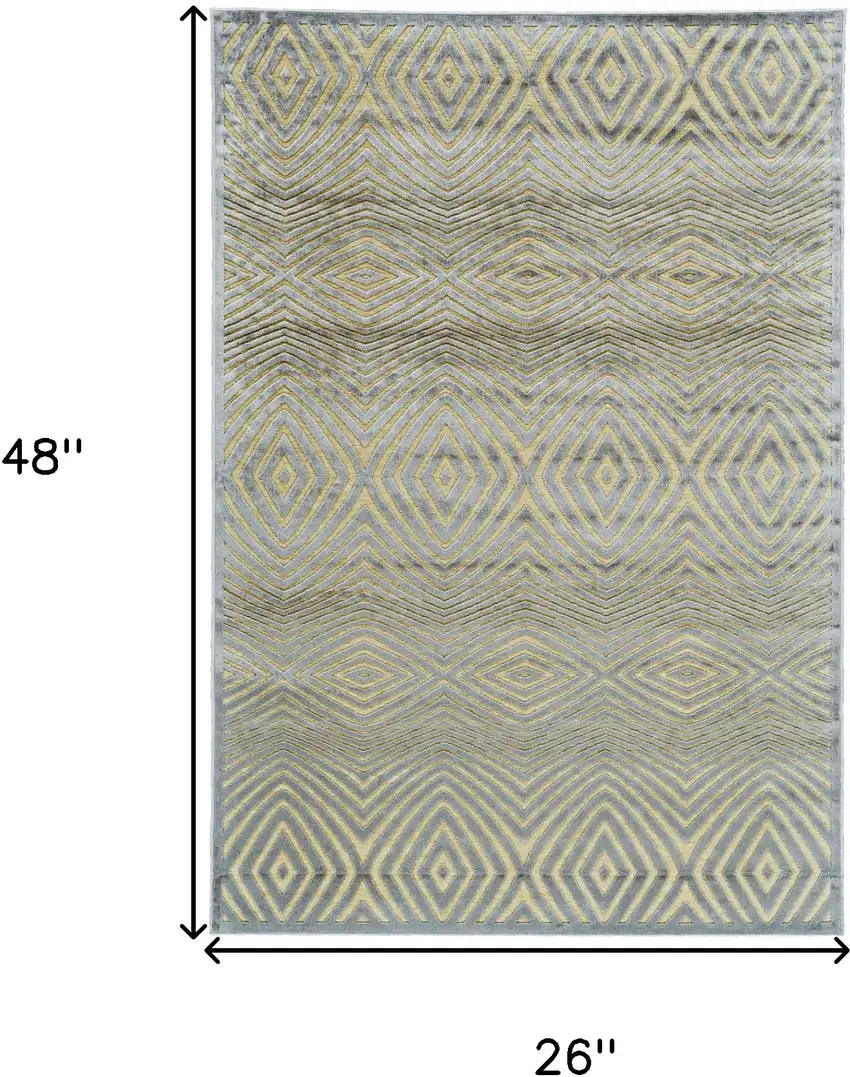 Tan and Gray Abstract Power Loom Area Rug Photo 3