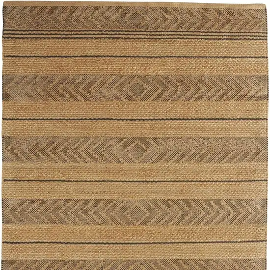 Tan and Gray Bohemian Striped Area Rug Photo 5