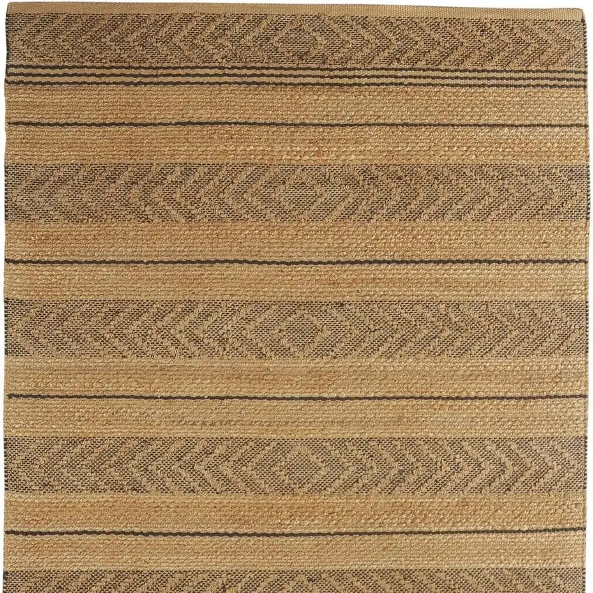 Tan and Gray Bohemian Striped Area Rug Photo 5