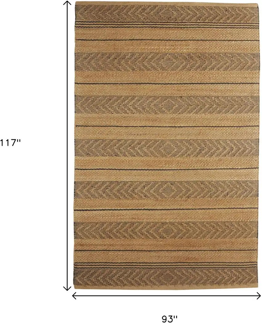 Tan and Gray Bohemian Striped Area Rug Photo 9