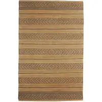 Photo of Tan and Gray Bohemian Striped Area Rug