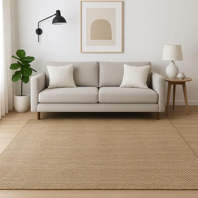 Tan and Gray Boho Chic Area Rug Photo 2