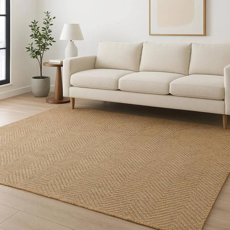 Tan and Gray Boho Chic Area Rug Photo 3
