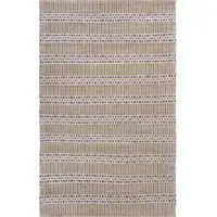 Photo of Tan and Gray Detailed Stripes Area Rug