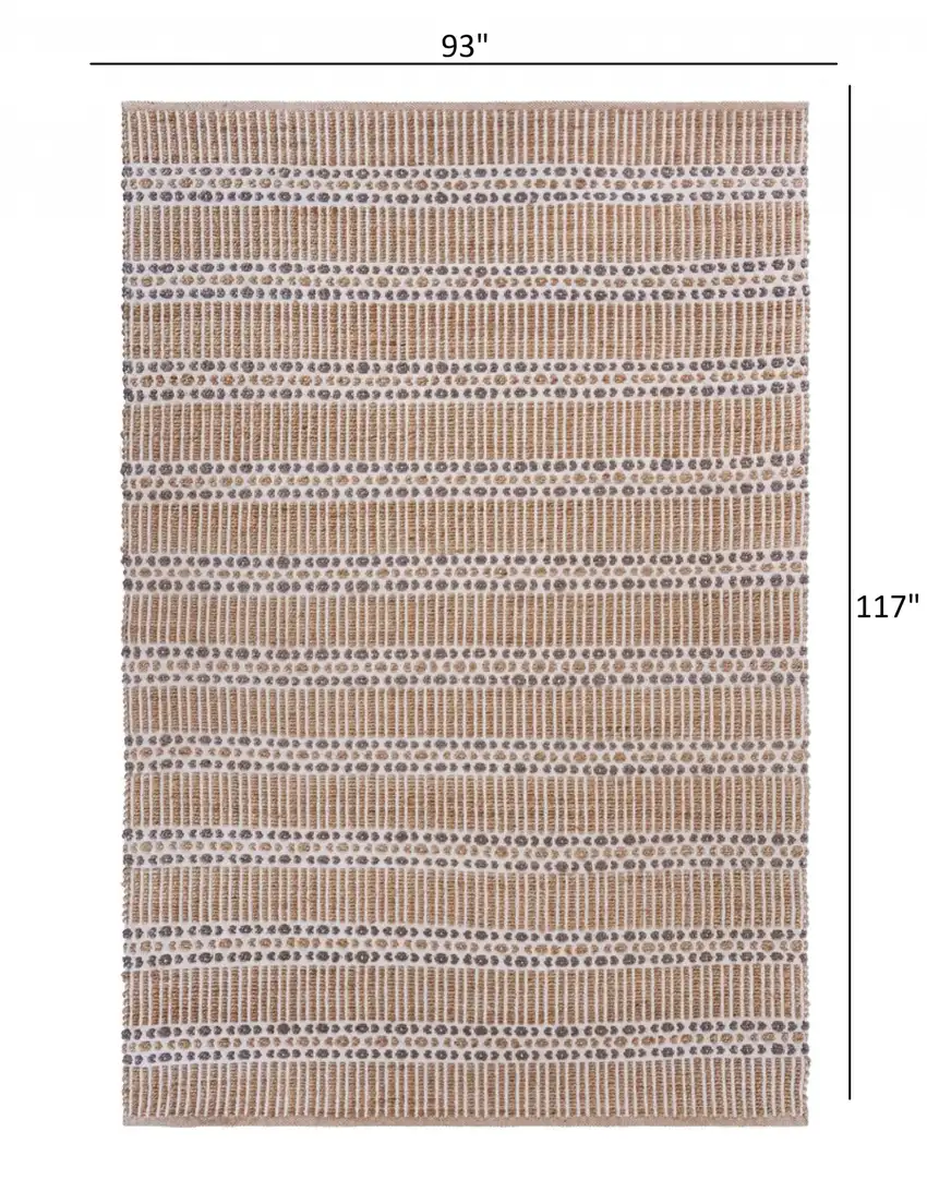 Tan and Gray Detailed Stripes Area Rug Photo 5