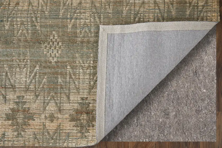 Tan and Gray Geometric Hand Woven Area Rug Photo 7
