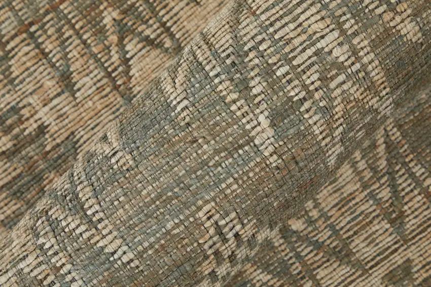 Tan and Gray Geometric Hand Woven Area Rug Photo 9