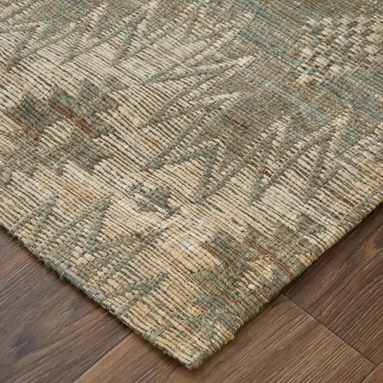 Tan and Gray Geometric Hand Woven Area Rug Photo 9