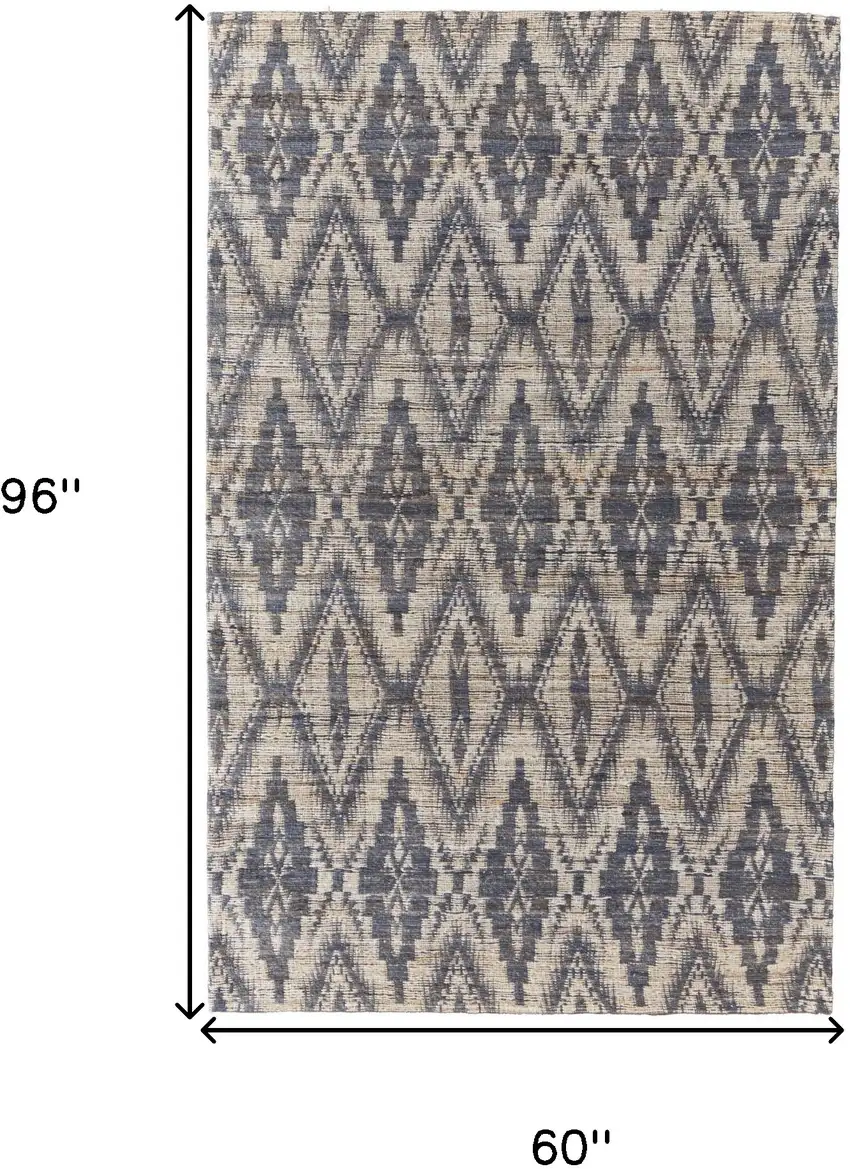 Tan and Gray Geometric Hand Woven Area Rug Photo 3