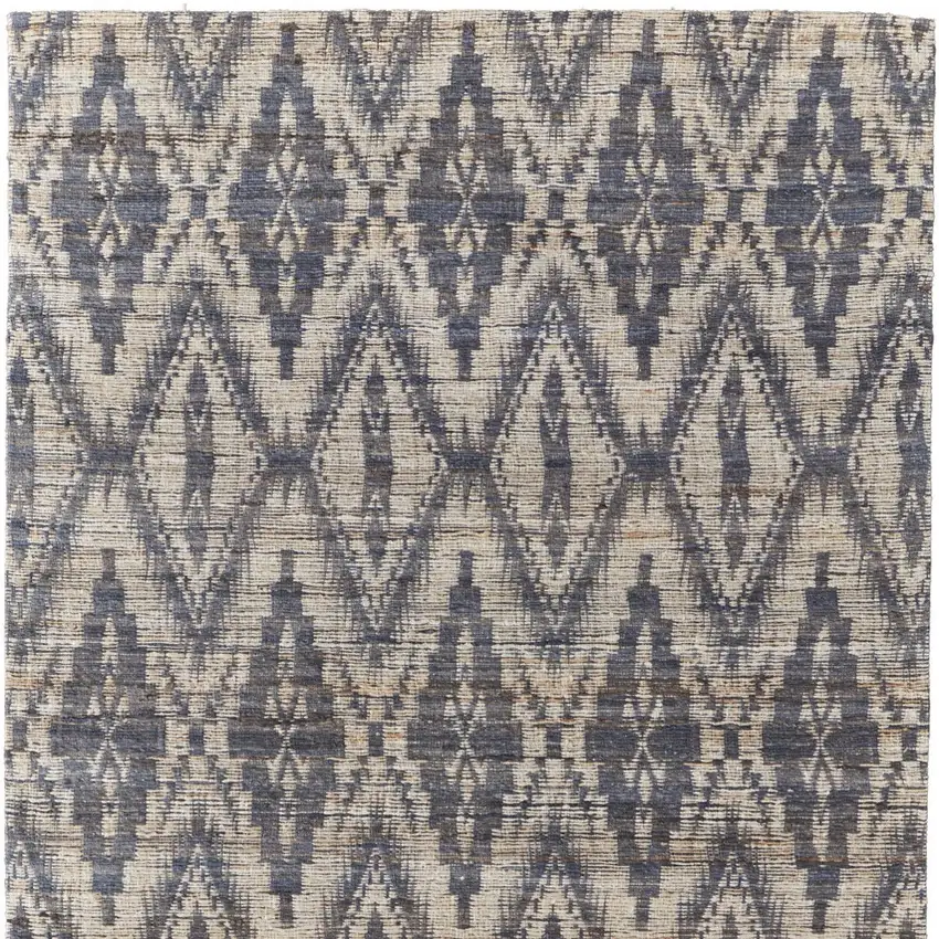 Tan and Gray Geometric Hand Woven Area Rug Photo 4