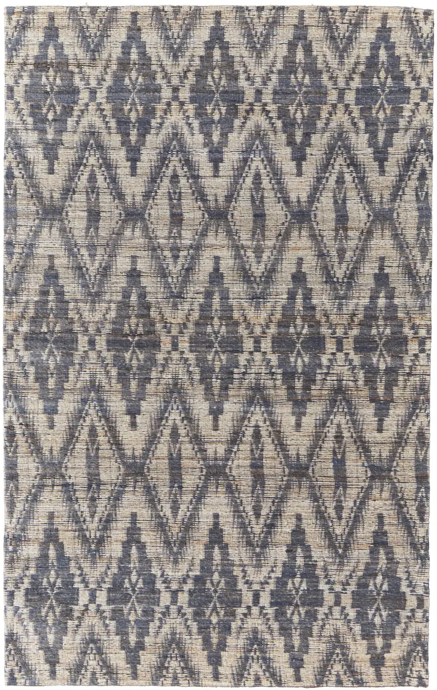 Tan and Gray Geometric Hand Woven Area Rug Photo 2