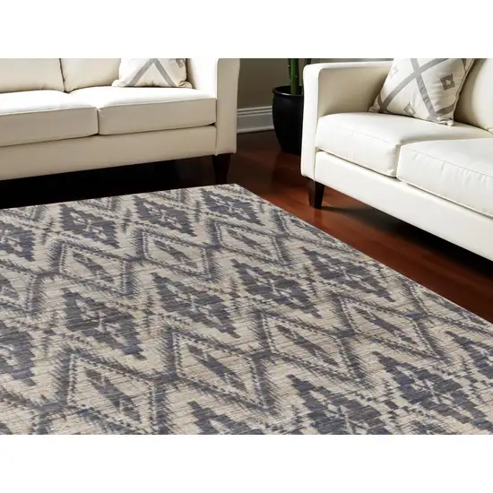 Tan and Gray Geometric Hand Woven Area Rug Photo 1