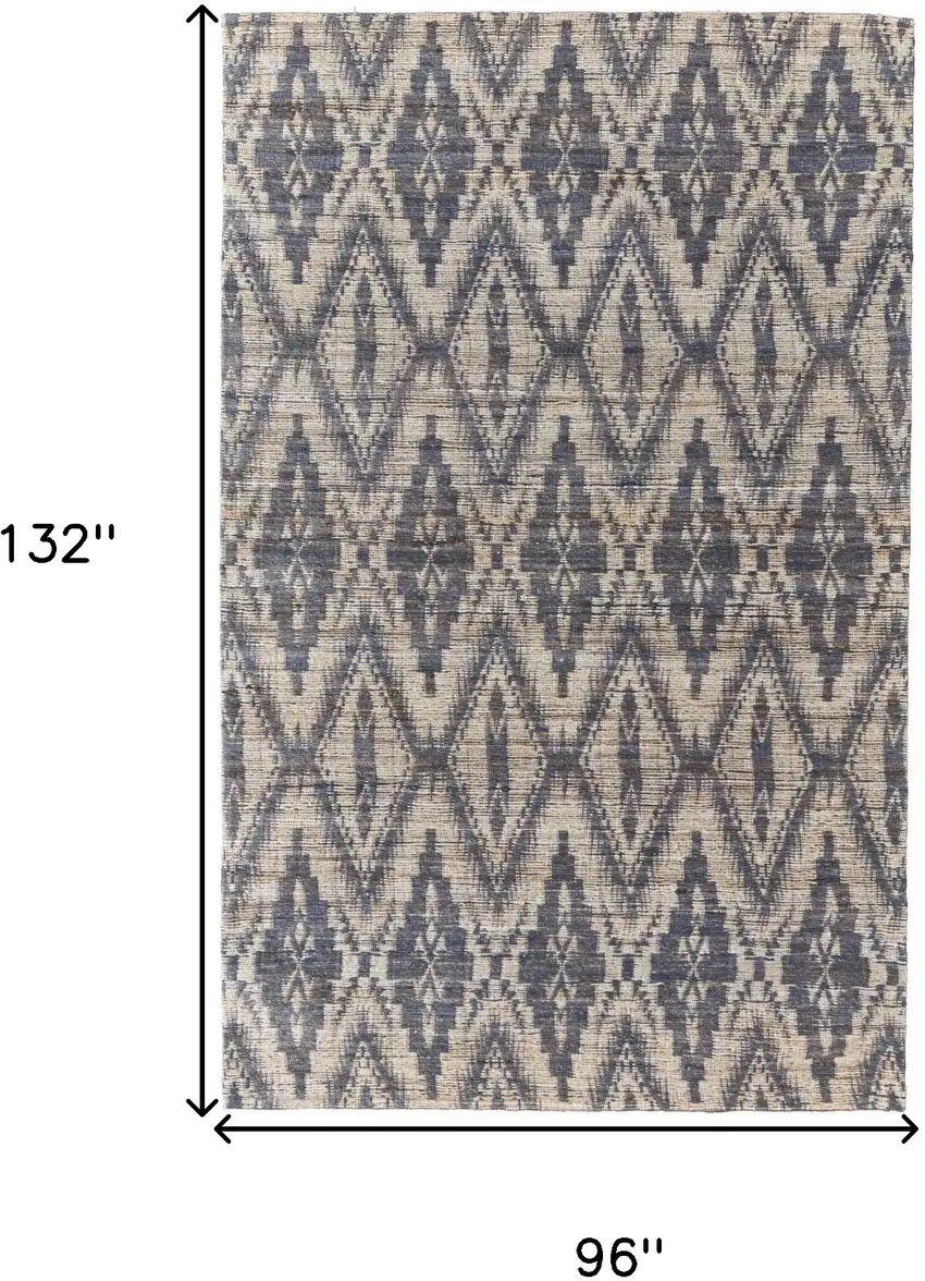 Tan and Gray Geometric Hand Woven Area Rug Photo 3