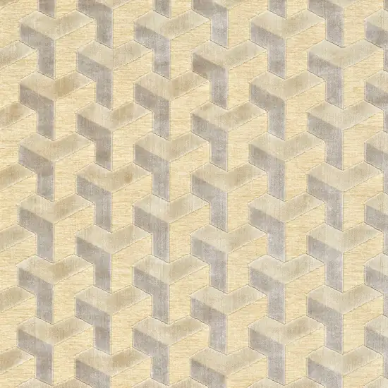 Tan and Gray Geometric Power Loom Area Rug Photo 7