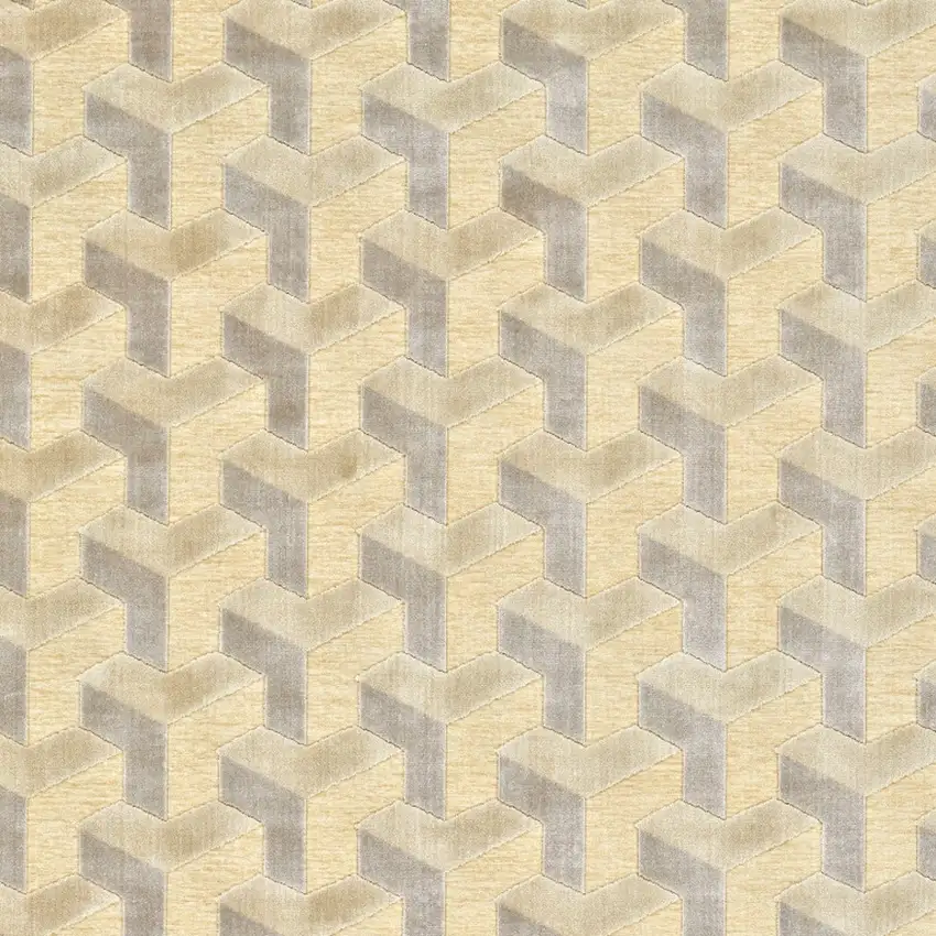 Tan and Gray Geometric Power Loom Area Rug Photo 7