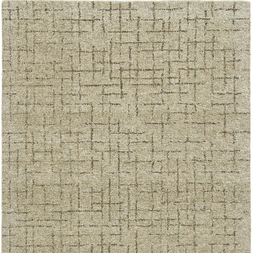 Tan and Gray Wool Geometric Hand Tufted Area Rug Photo 5